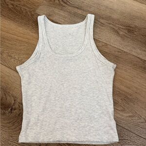 Grey Ribbed Tank Top